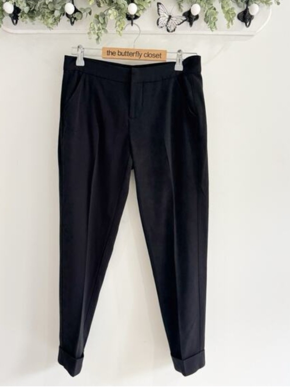 Garnet Hill Black Cropped Tailored Pants
